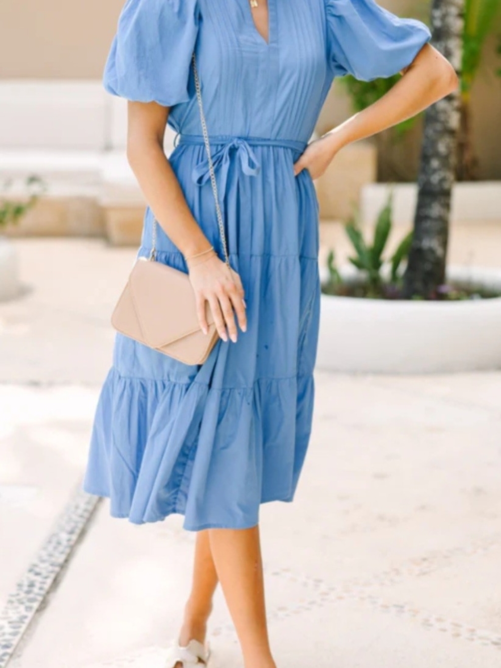 Pinch Blue Tiered Midi Dress -NWT